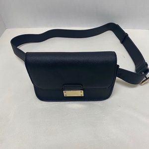 Black and gold bum bag